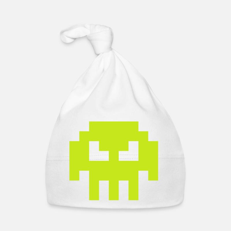 Alien Invader from Sapce (skull, plain) Organic Baby Cap