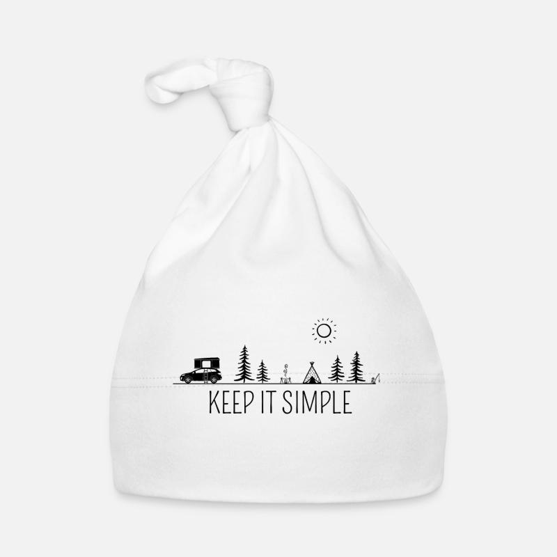 Hartschalendachzelt "Keep it Simple" Geschenkidee - Baby Bio-Mütze - Weiß