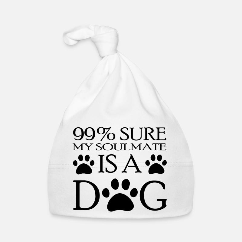 Chien chien - Bonnet bio Bébé - blanc