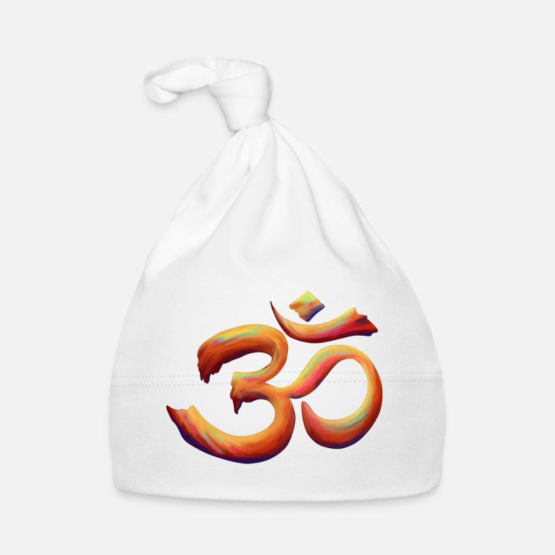 Om Rainbow Brush Organic Baby Cap