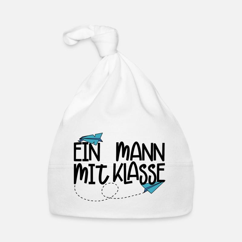 Ein Mann mit Klasse - (schwarz) - Baby Bio-Mütze - Weiß