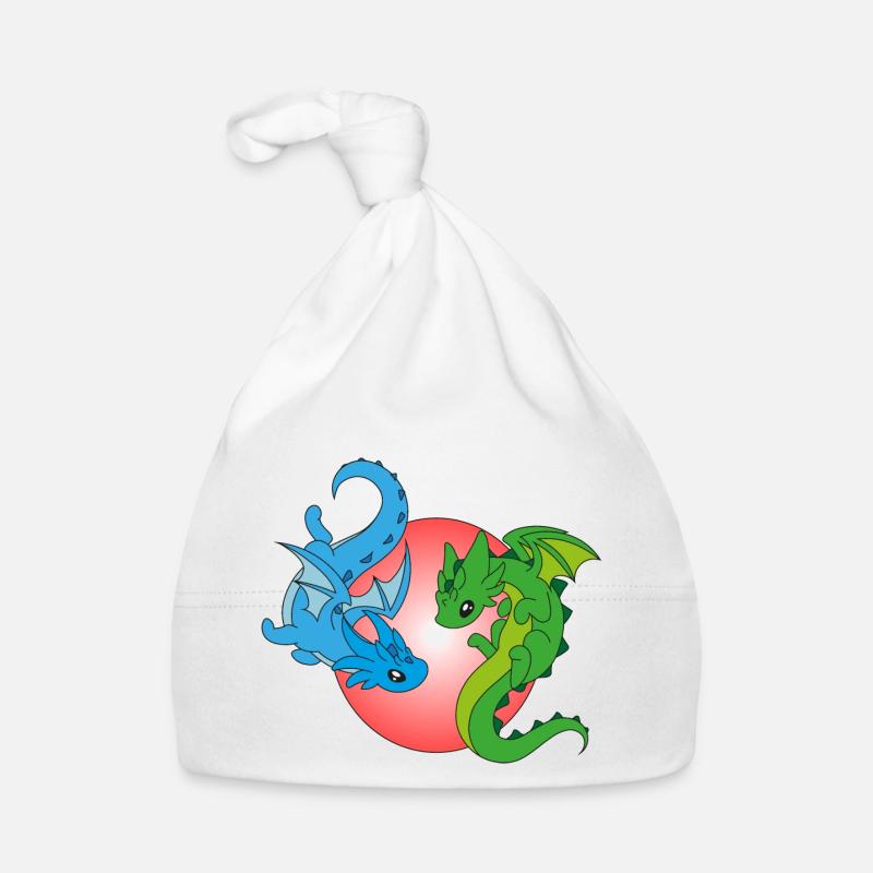 2 Flying Dragons Organic Baby Cap