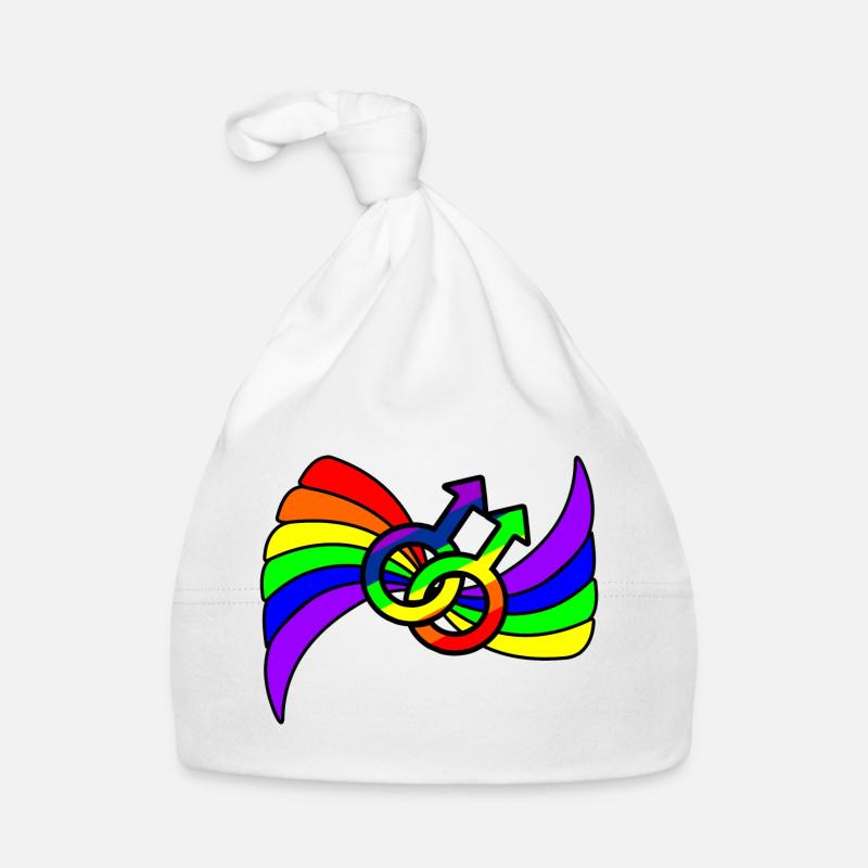 Rainbow gay pride logo Organic Baby Cap