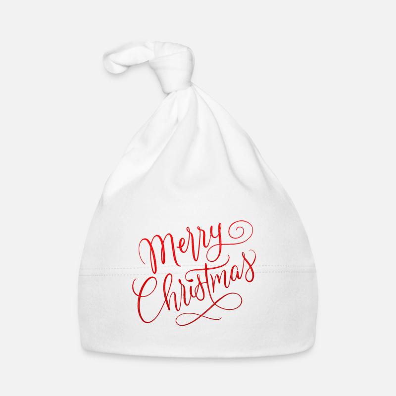 Joyeux Noël avec flocons de neige - Bonnet bio Bébé - blanc