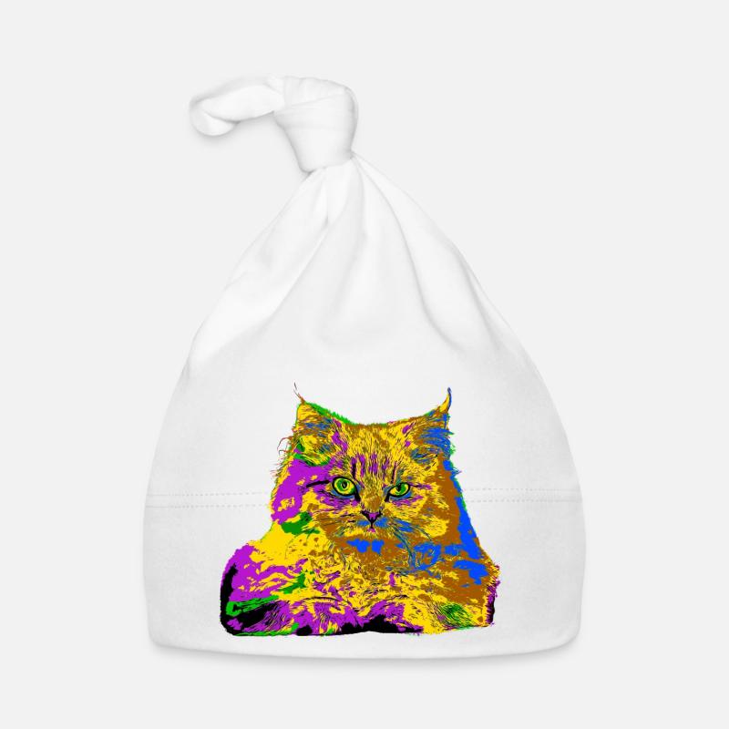 Colorful cat Organic Baby Cap