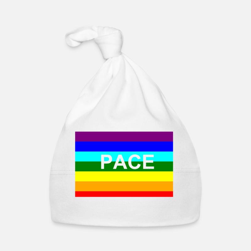 Peace / Pace-Regenbogen-Fahne Baby Bio-Mütze