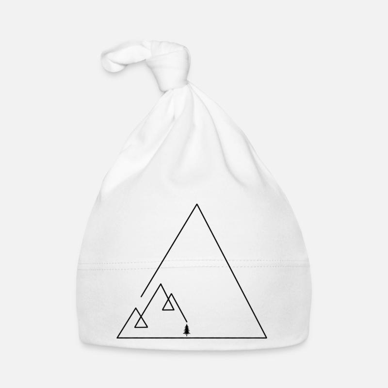 Geometric mountains with trees 🌲 Baby Bio-Mütze