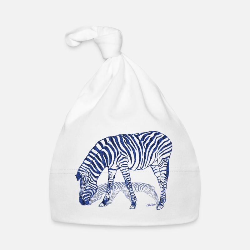 Zebra with zebra shadow Organic Baby Cap