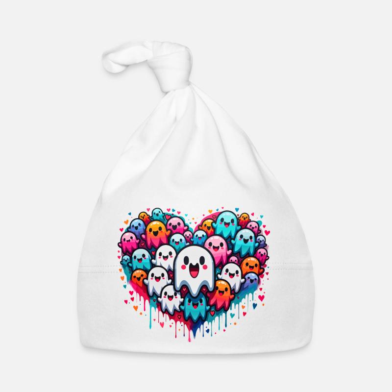 Graffiti Ghost Heart T-Shirt Organic Baby Cap