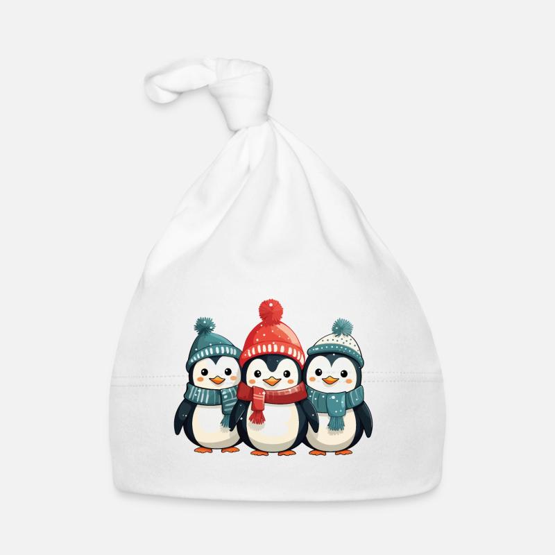Pingouins de Noël écharpe chapeau Noël mignon mignon Bonnet bio Bébé