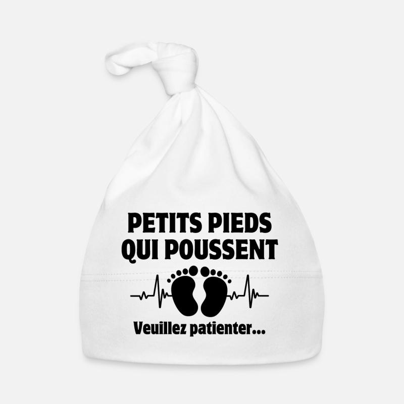 futur papa, future maman, futur bébé - Bonnet bio Bébé - blanc