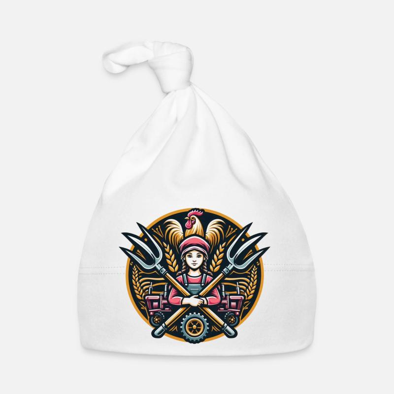 Mädchen vom Dorf Logo Baby Bio-Mütze