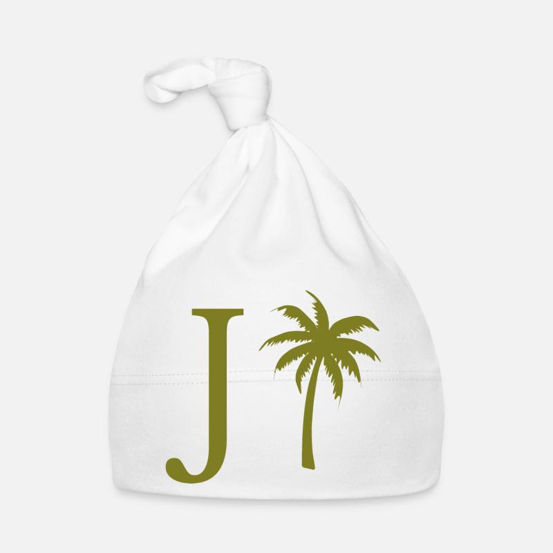 Lettre j vert Palm Bonnet bio Bébé