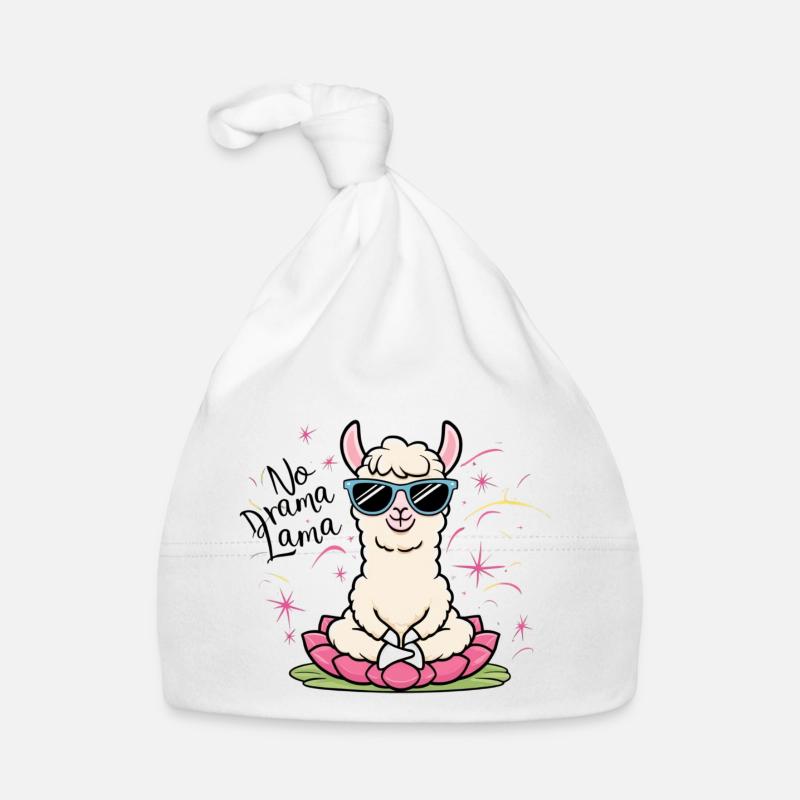 Pas de drame Lama - Bonnet bio Bébé - blanc