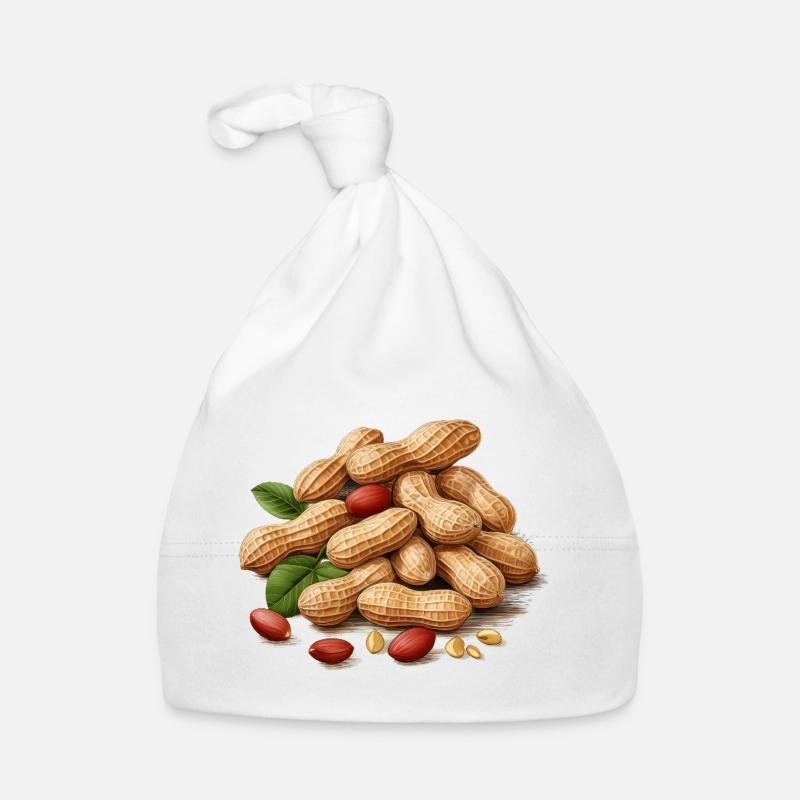 Cacahuètes grillées avec détails de feuilles Bonnet bio Bébé