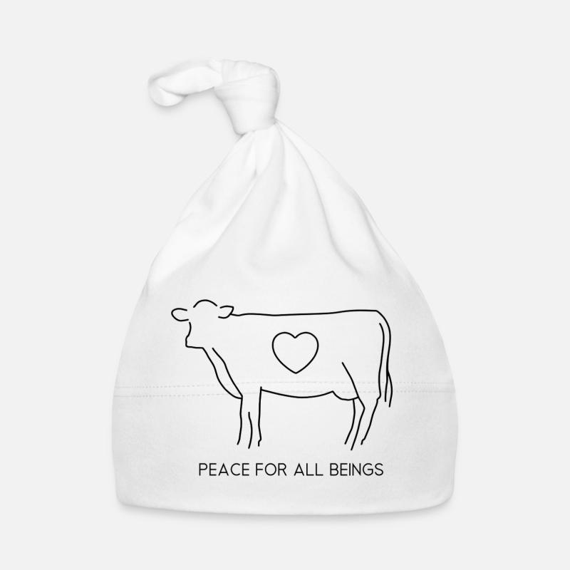 Peace for All Beings – Fine Line Weihnachts Kuh Baby Bio-Mütze