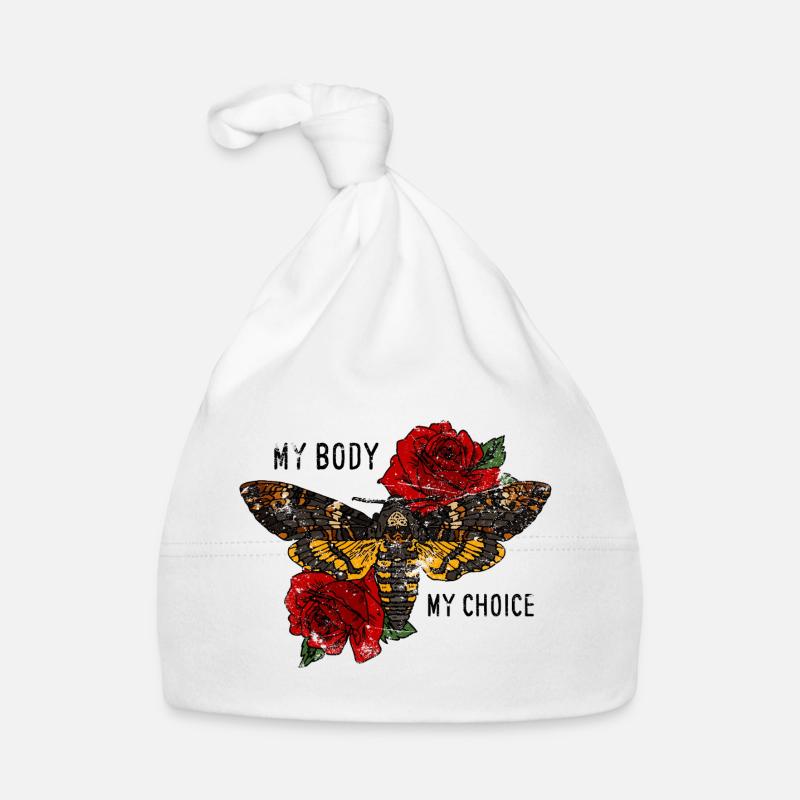 Tarentule papillon avec des roses Bonnet bio Bébé