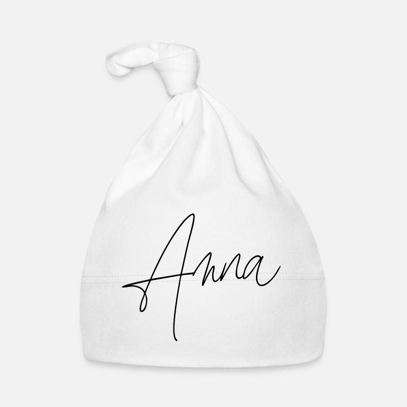 Anna / Conception de l’écriture manuscrite - Bonnet bio Bébé - blanc