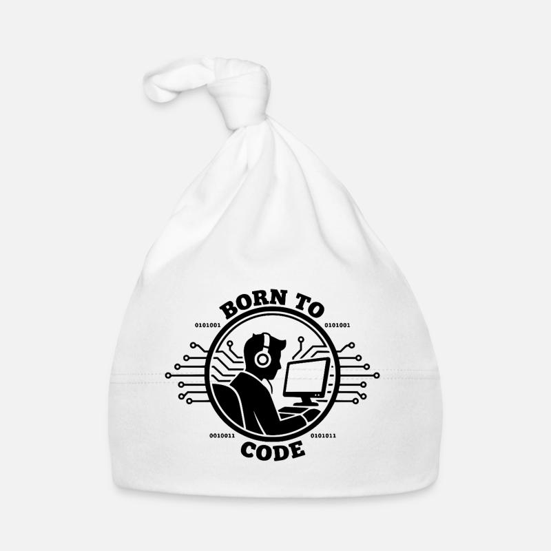 Coder Born to Code Programmer Organic Baby Cap