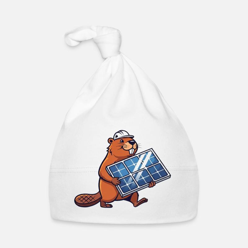 Beaver Installer Solar Panel Engineer Cartoon Organic Baby Cap