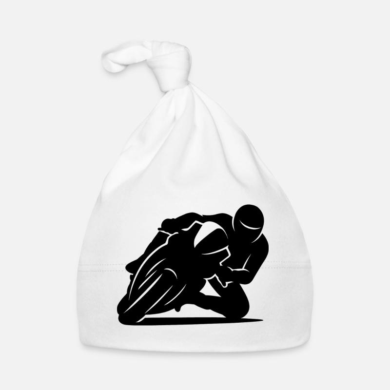 Minimalist motorcycle racer silhouette Organic Baby Cap