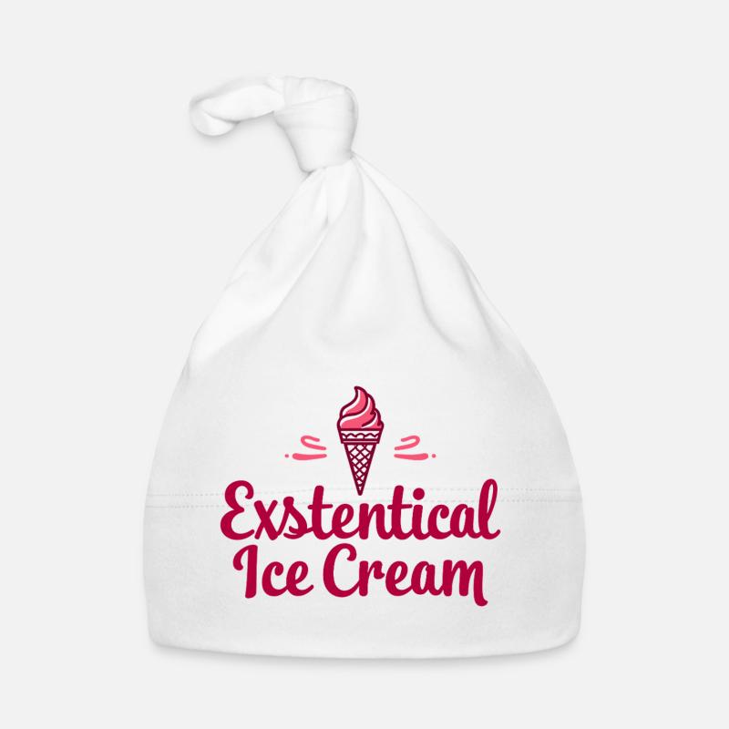 Existenzielle Eiscreme Lustiger Spruch Eis Waffel Baby Bio-Mütze