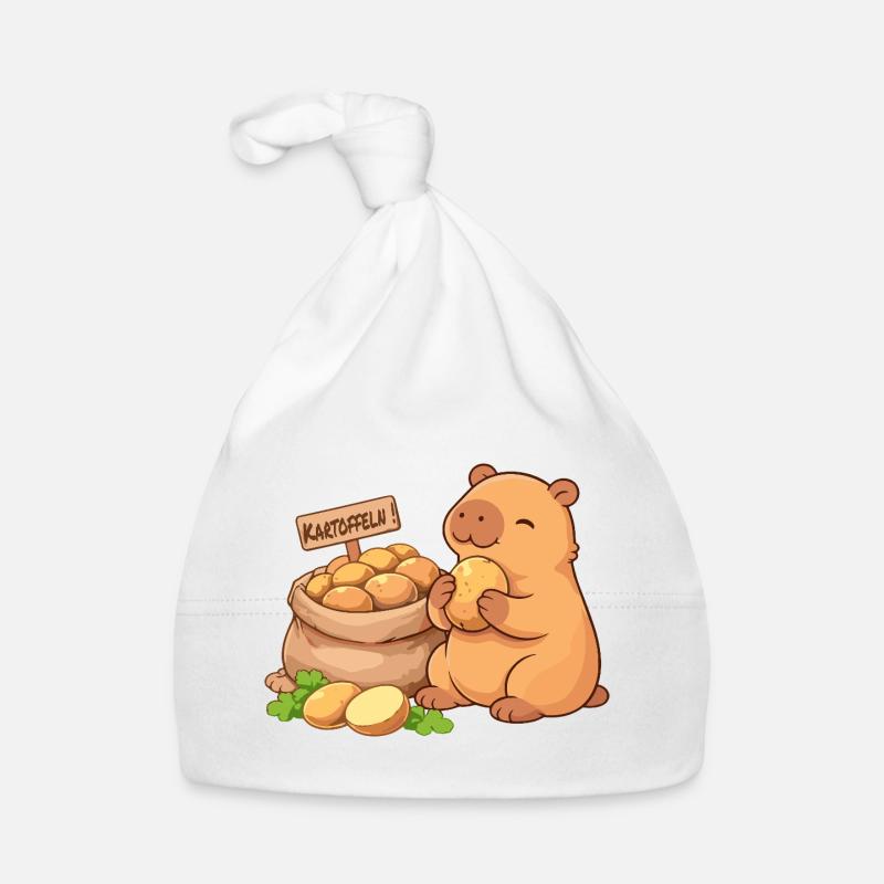 Capybara avec pommes de terre – détendu et mignon Bonnet bio Bébé