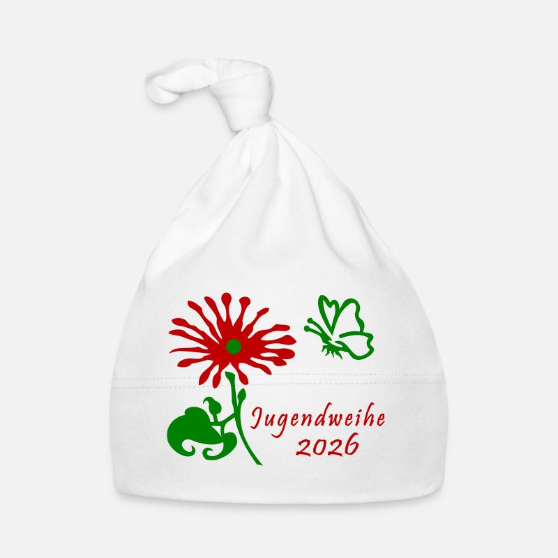 Consécration de la jeunesse 2026 Fleur et Papillon Bonnet bio Bébé