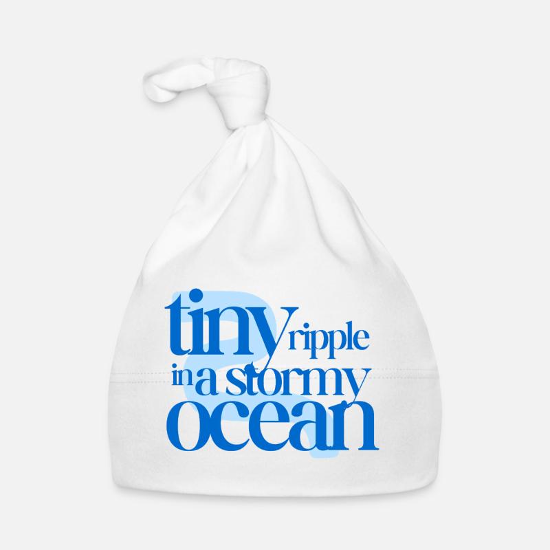 Tiny ripple in a stormy ocean (blue background) Baby Bio-Mütze