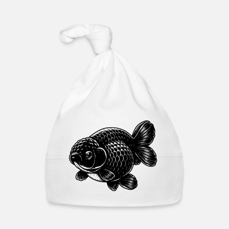 High Quality Black Ranchu Goldfish Organic Baby Cap