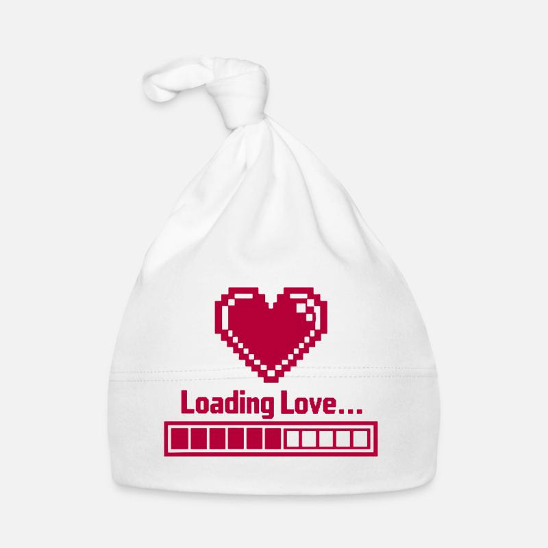 Pixel Heart Loading Bar Valentine's Day - Love Organic Baby Cap