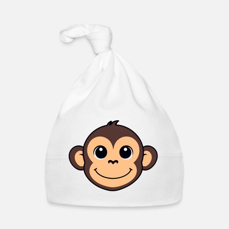 Dessin animé du singe joyeux Bonnet bio Bébé