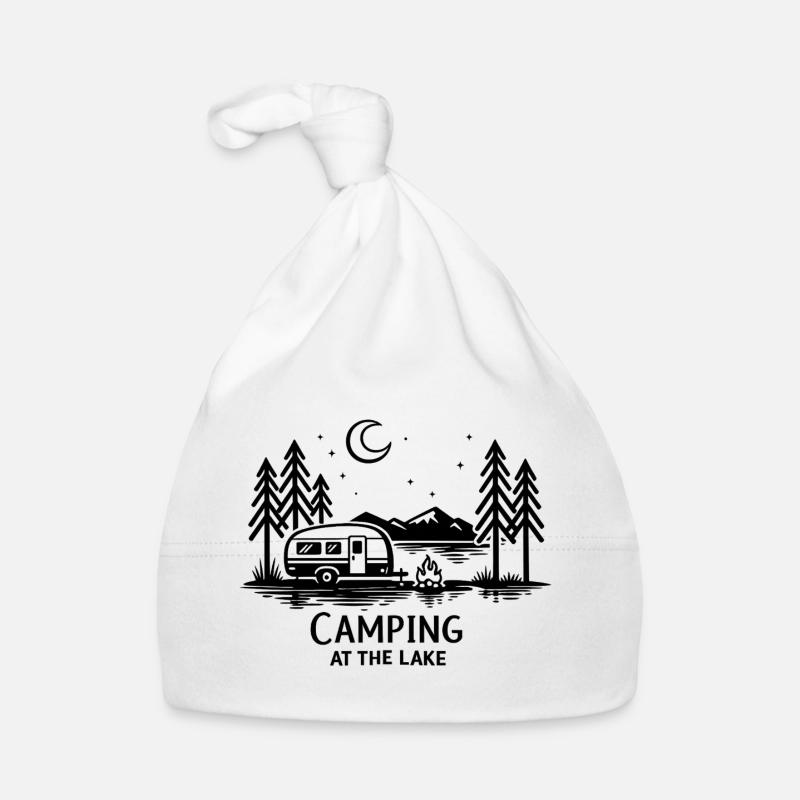 Moonlit Night Camping in the Forest Organic Baby Cap