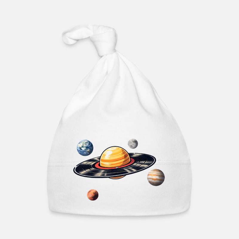 Records Planet in Space Organic Baby Cap
