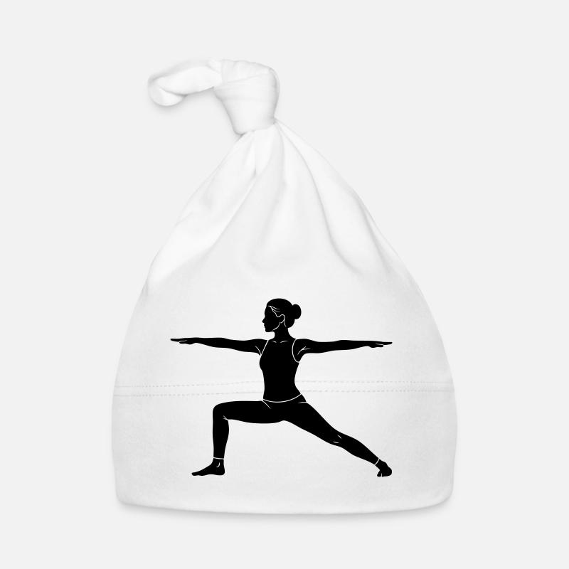 Silhouette de la posture de yoga du guerrier Bonnet bio Bébé