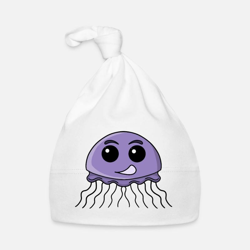 Dessin animé méduse lilas Bonnet bio Bébé