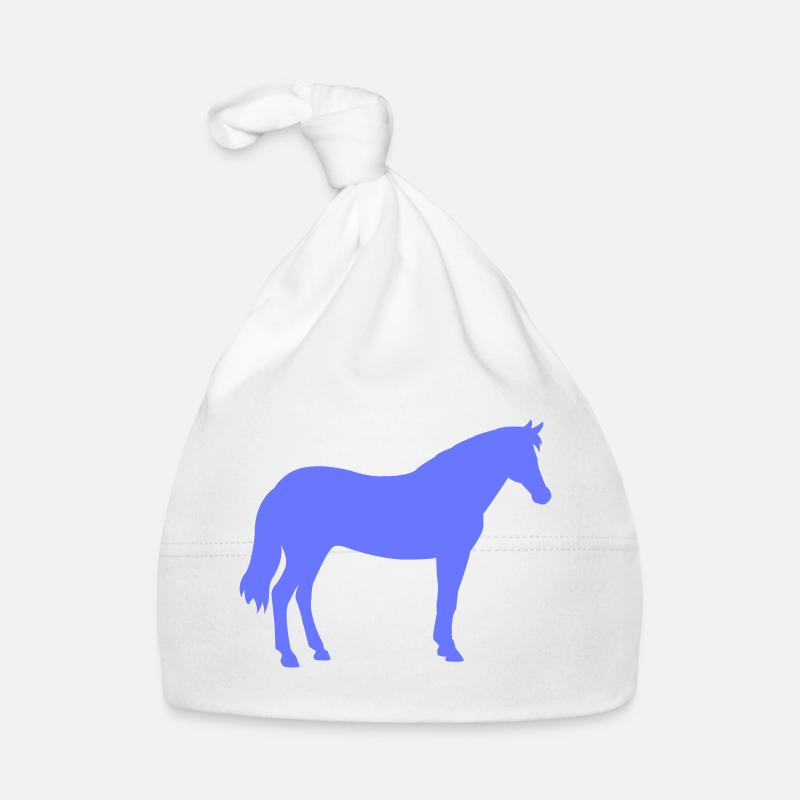 Silhouette du cheval bleu Bonnet bio Bébé