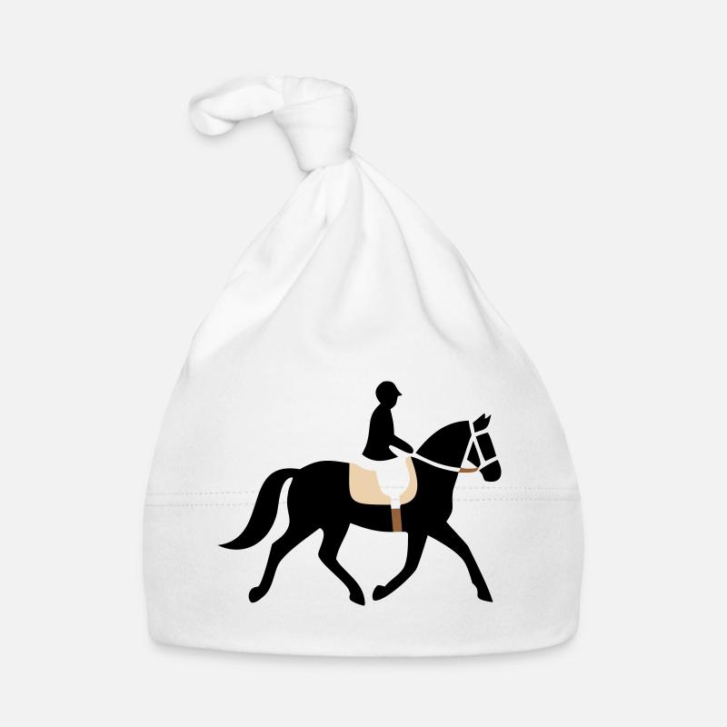 Reiter Pferd Silhouette Logo Baby Bio-Mütze