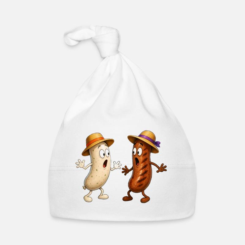Bratwurst und Weißwurst Baby Bio-Mütze