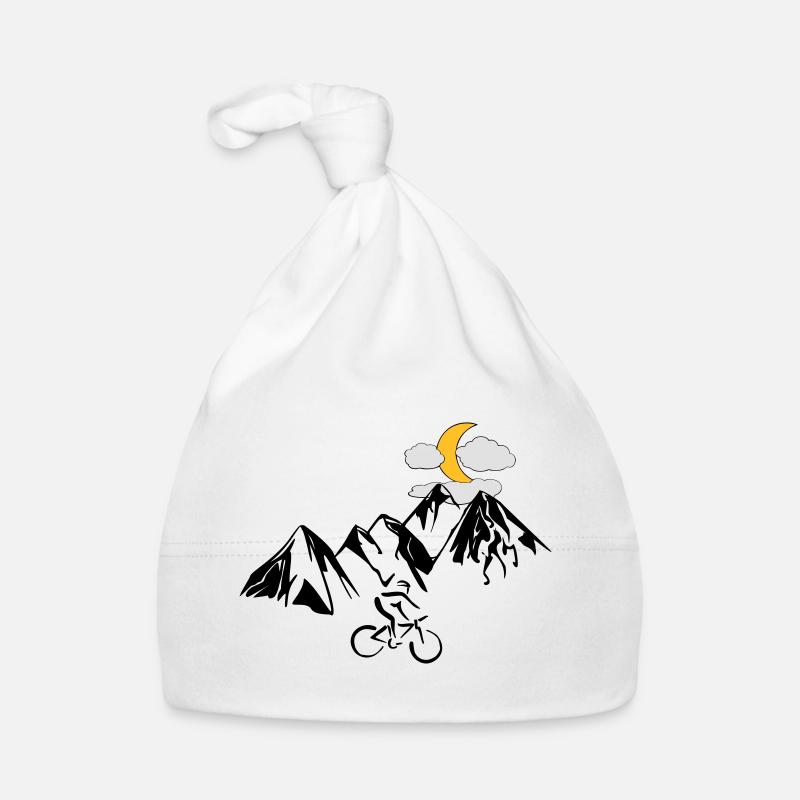Mountain bikers with mountains Organic Baby Cap