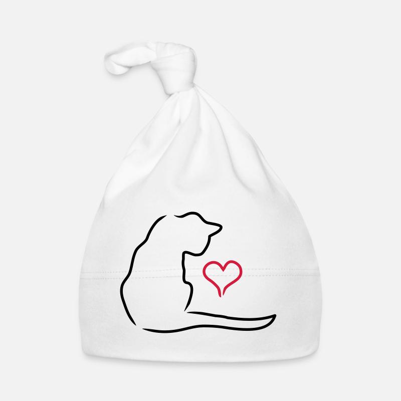 Katze - Baby Bio-Mütze - Weiß