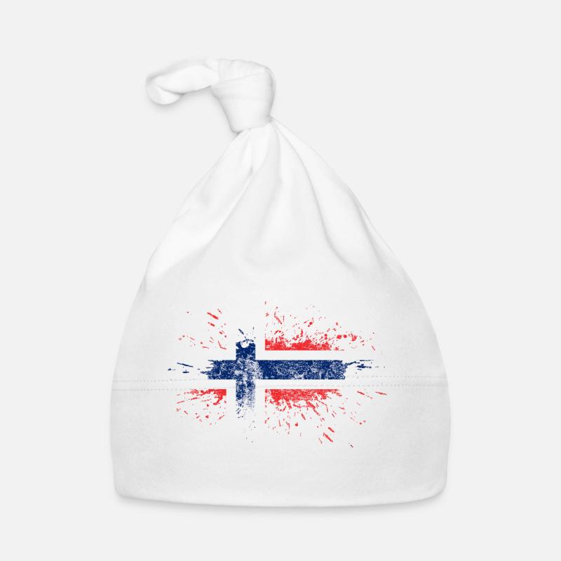 Norvège drapeau cadeau drapeau norvégien - Bonnet bio Bébé - blanc