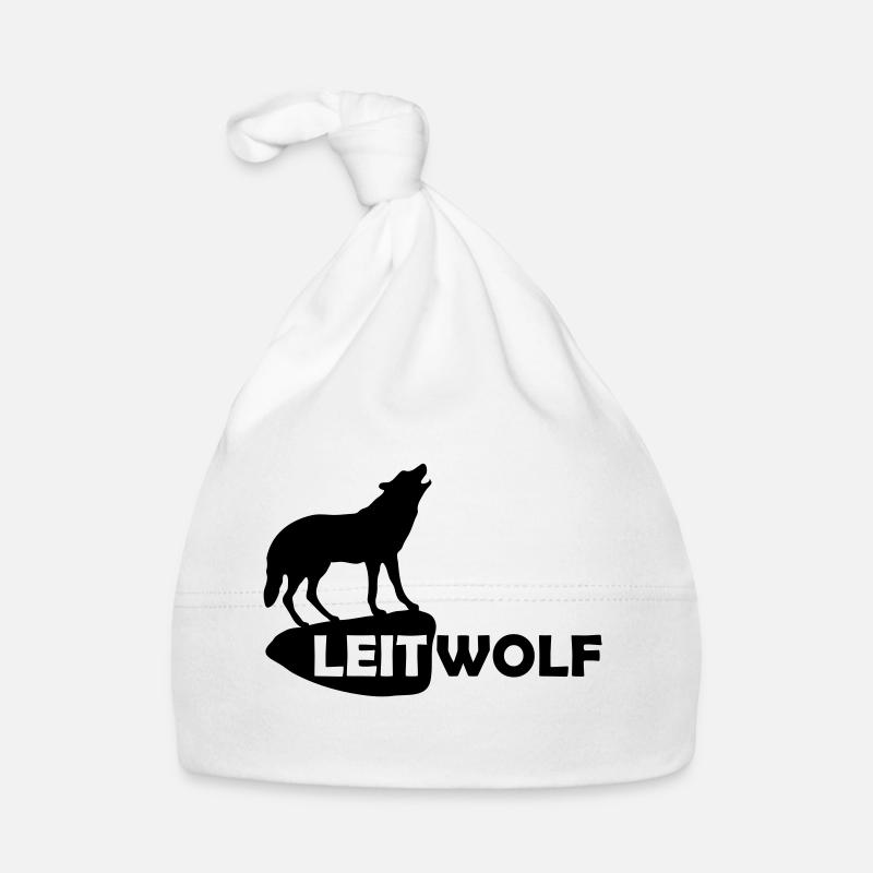 wolf leitwolf alpha rudel heulen wild tier - Baby Bio-Mütze - Weiß