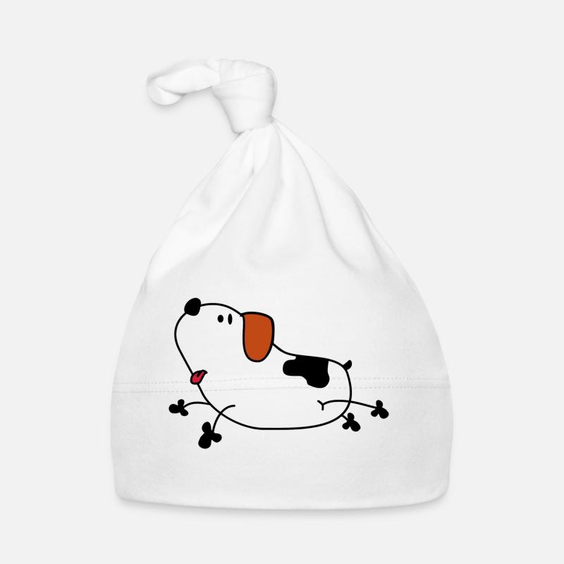 Süßer Comic Hund - Baby Bio-Mütze - Weiß