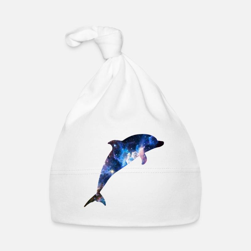Space Dolphin Organic Baby Cap