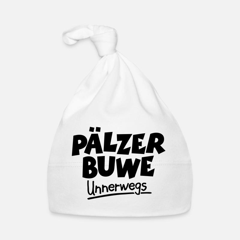 Pälzer Buwe Unnerwegs - Pfälzer Männer auf Tour - Baby Bio-Mütze - Weiß