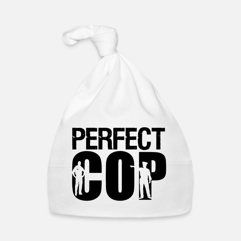 Perfect Cop Polizei Polizist Beruf Spruch Geschenk - Baby Bio-Mütze - Weiß