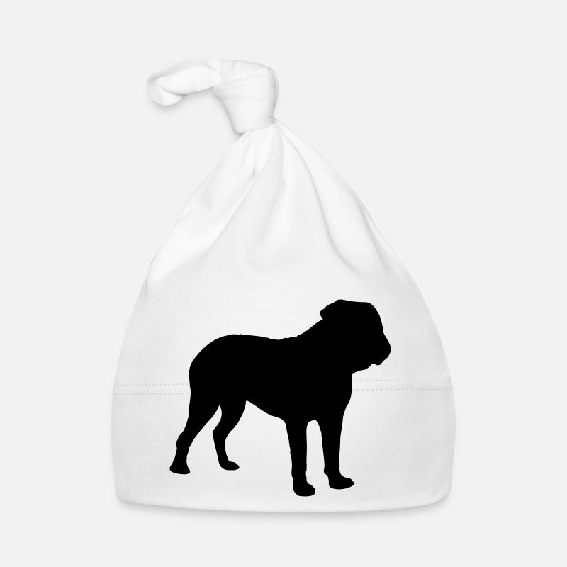 dogue de bordeaux silhouette - Baby Bio-Mütze - Weiß