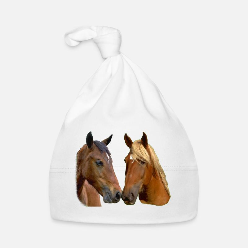 Les chevaux jumeaux s’embrassent Bonnet bio Bébé