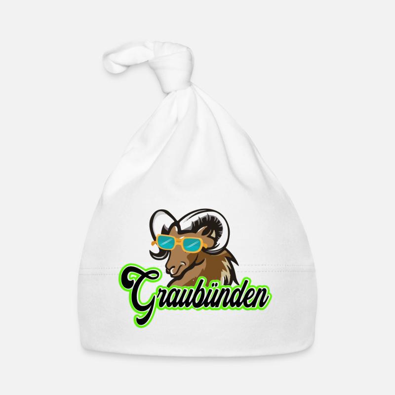 Graubünden ibex with sunglasses Organic Baby Cap